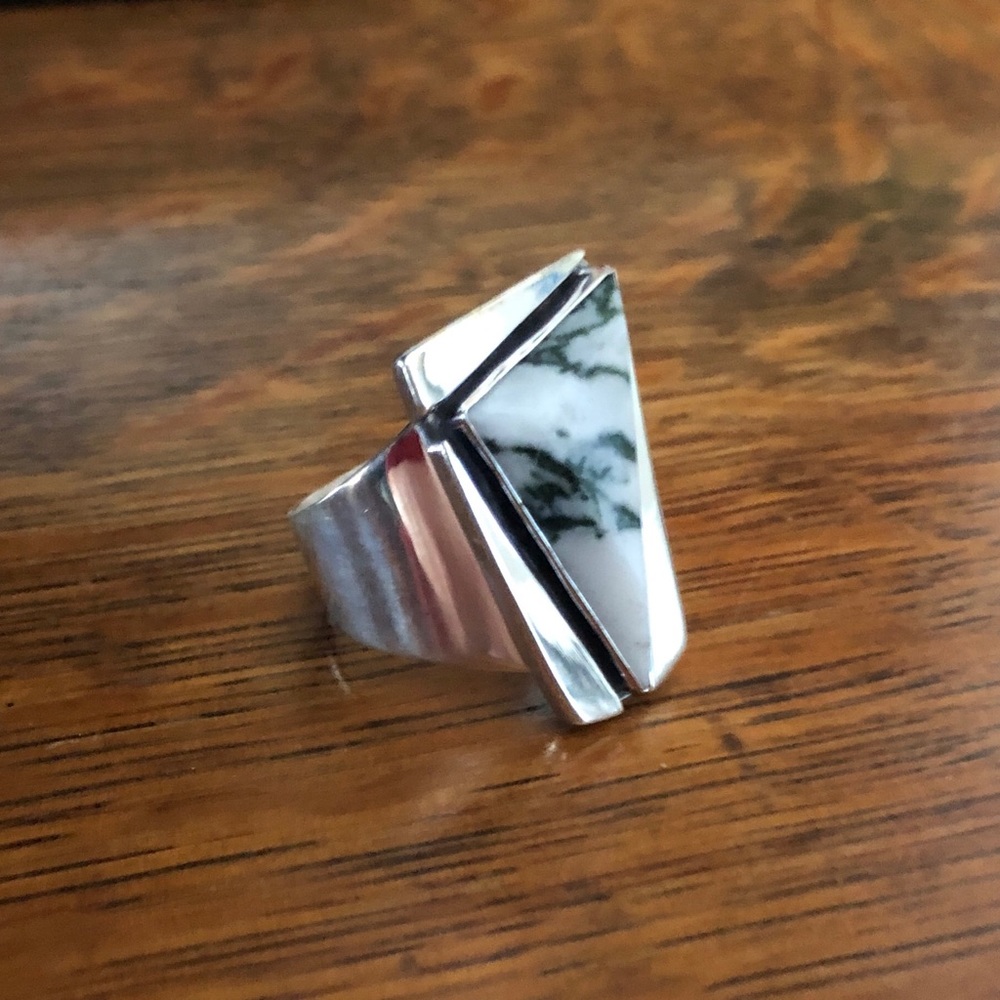 $74 Jay King Estate Ring Sterling Silver Marked DRT China 925 Size 9 & 1/2 - Picture 8 of 10